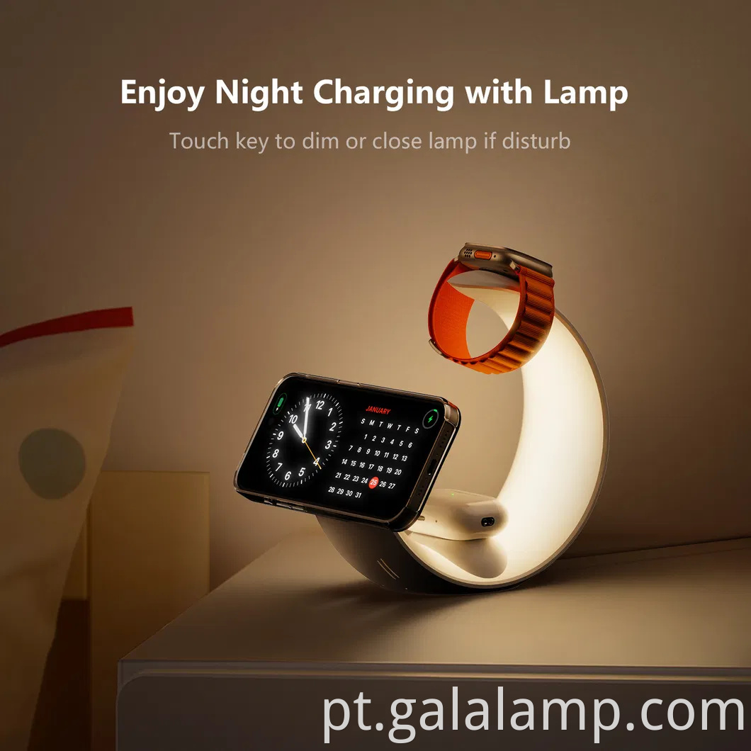 Pequena Luz da Luz Novo carregador sem fio de quatro e um sem fio Magnético Small Night Light 15W Carregamento sem fio Atmosfera Light Wake Up Light